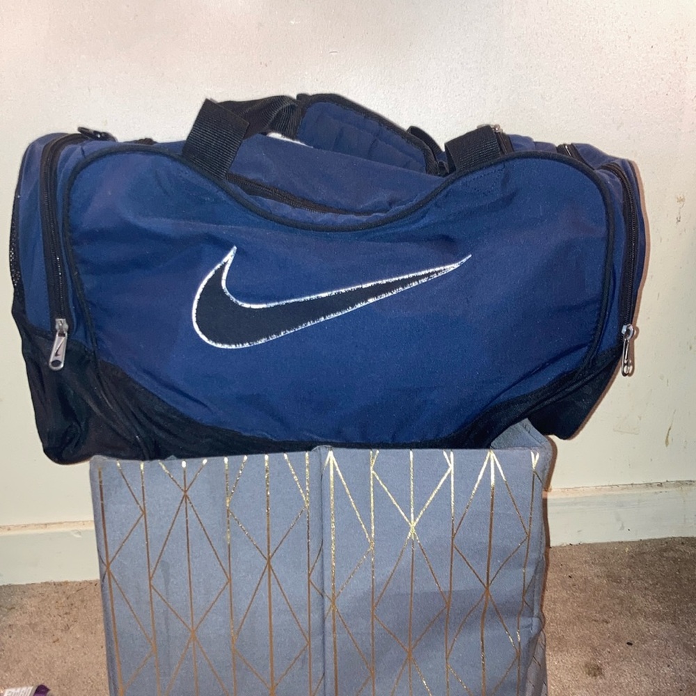 Nike duffel bag.